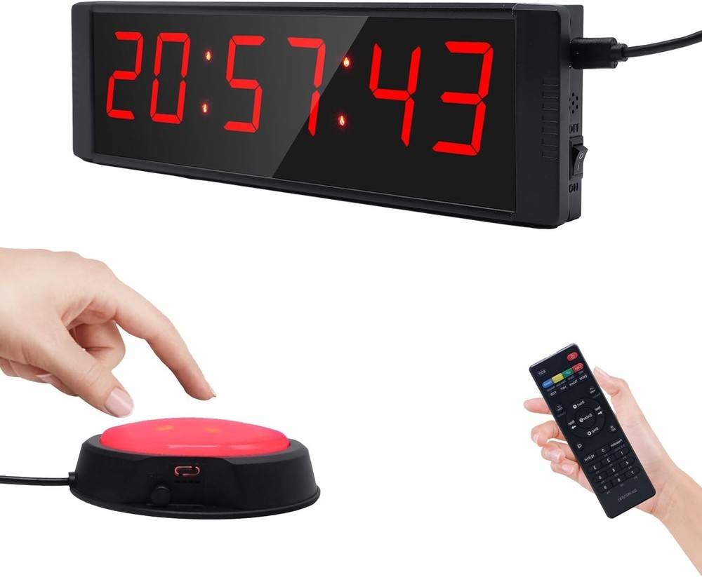 Large Digital Stopwatch with LED Display, Remote Control, Start/Stop & Countdown Timer