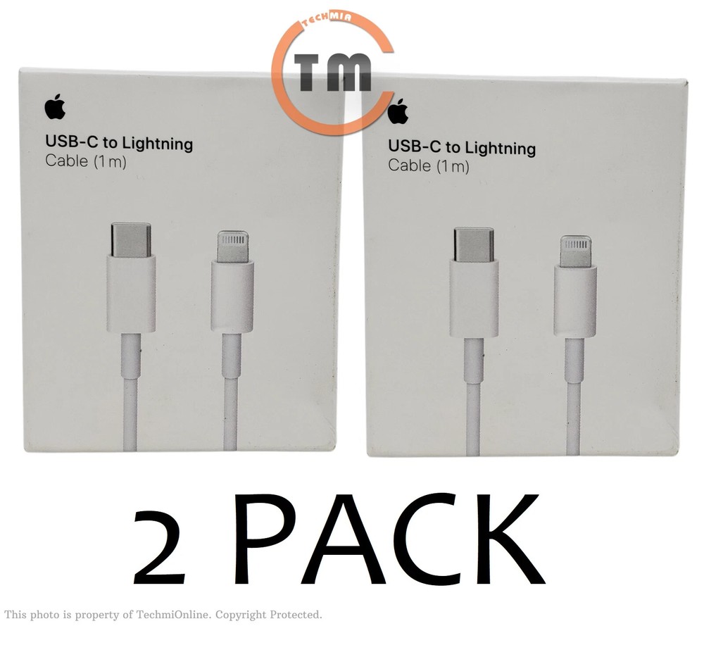 2 Original Apple 3.3' USB-C to Lightning Cables (MX0K2AM/A)