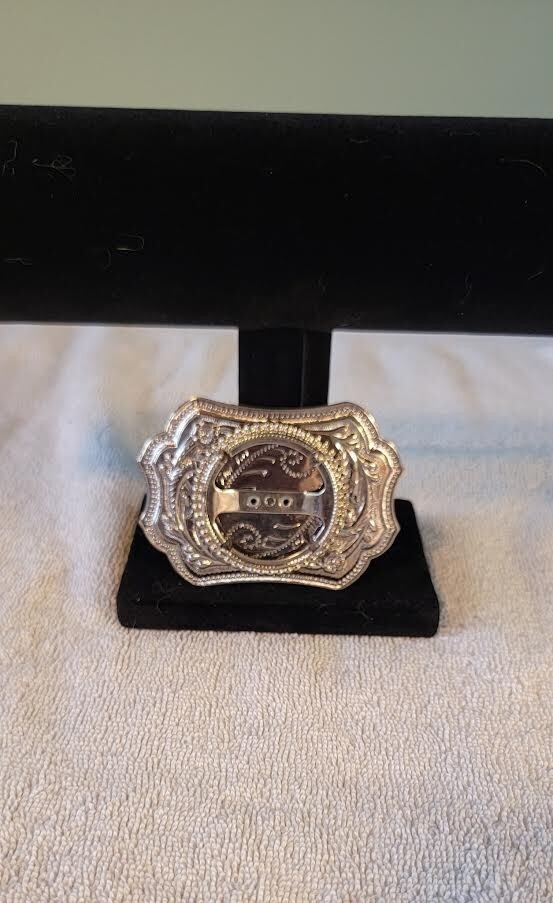 Coin Center Silver Belt Buckle, Unbranded (no coin)
