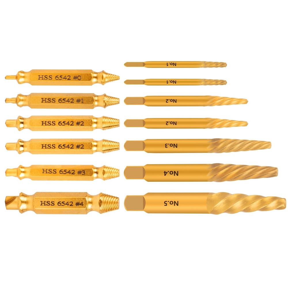 13 PCS Easy Out Screw Extractor Left-Hand Drill Bit Set for Damaged Screws