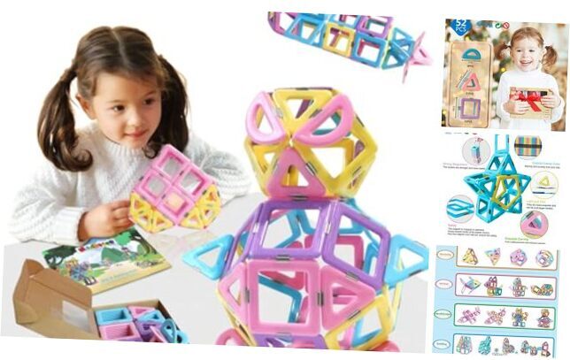 Magnetic Tiles Toys for 3 Year Old Girls, Magnetic Blocks for Toddler Girl 52