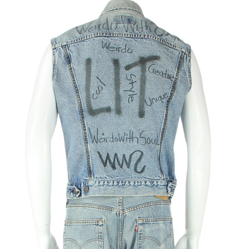 Vintage Levis Denim Jean Cutoff Vest Jacket