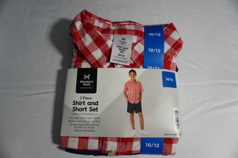 Members Mark 2-Piece Shirt & Shorts Set for Kids Size 10/12-image