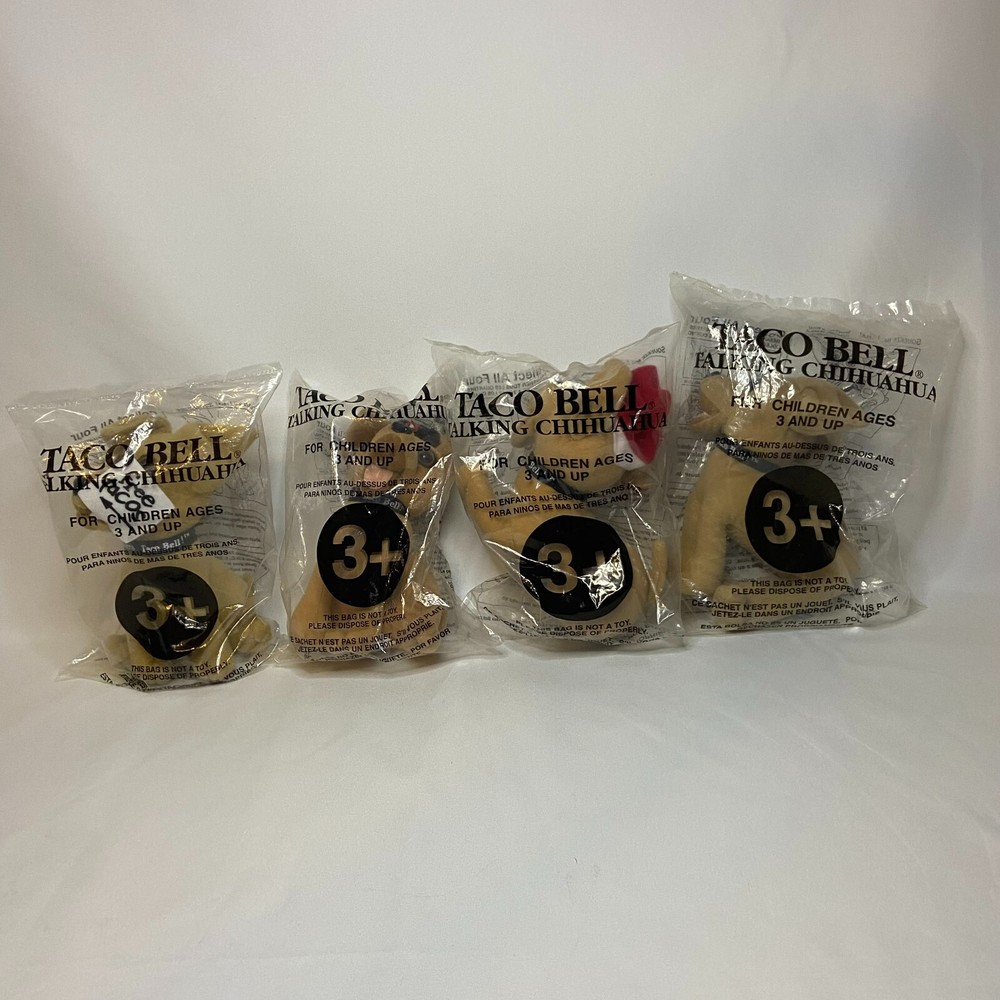 Taco Bell Chihuahua Talking Dogs (Set of 4)  1 Working, 3 Not - All Sealed