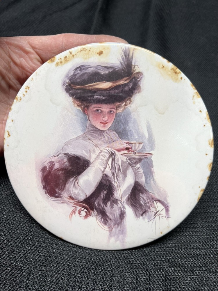 Vintage Large Pocket Purse Mirrors Gibson Girl Victorian Style