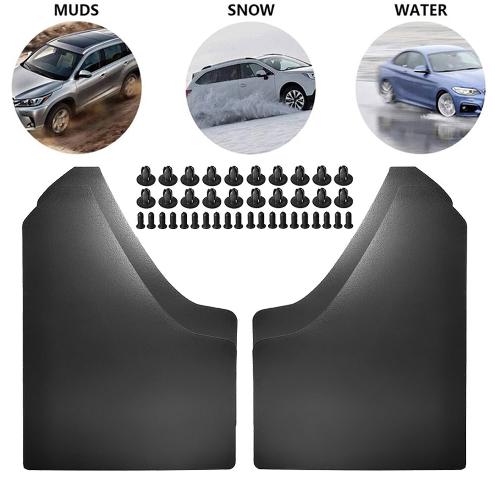 4PCS Mud Splash Flaps Guards Black Universal Front  Rear with Hardware Kit