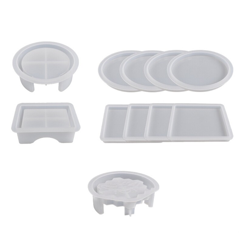 Epoxy Resin Coaster Mold Set for DIY Silicone Cup Mat Casting