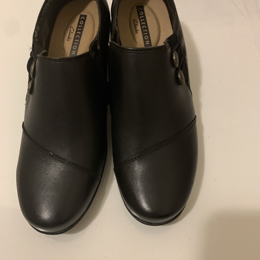 Clark's Clarks Collection Women Leather Shoes Black US Size 7 W Slip On