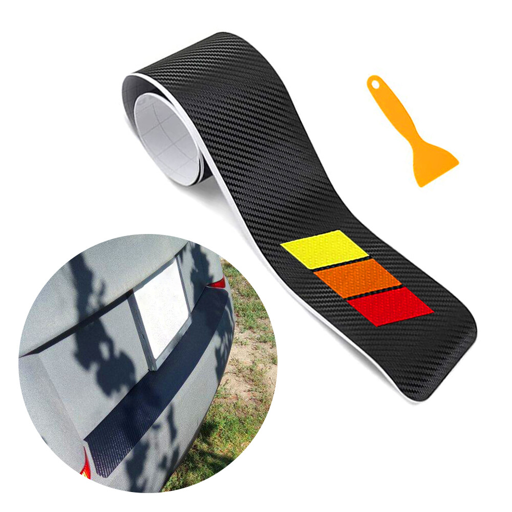 Tri-Color Rear Bumper Rubber Pad Kit Guard Plate Sill Trunk Protector Trim Cover