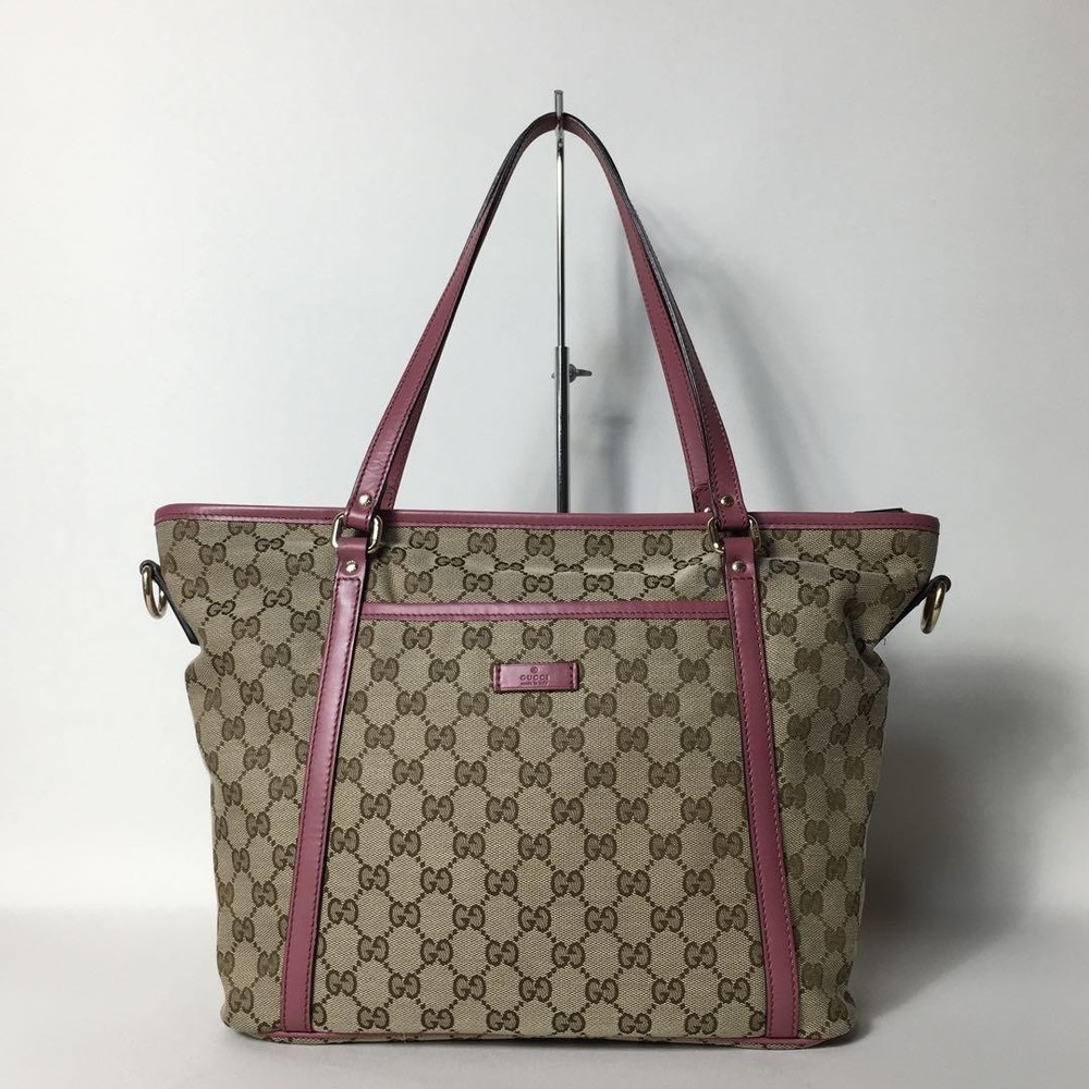 GUCCI GG Canvas Beige Tote Bag Authentic G06091271