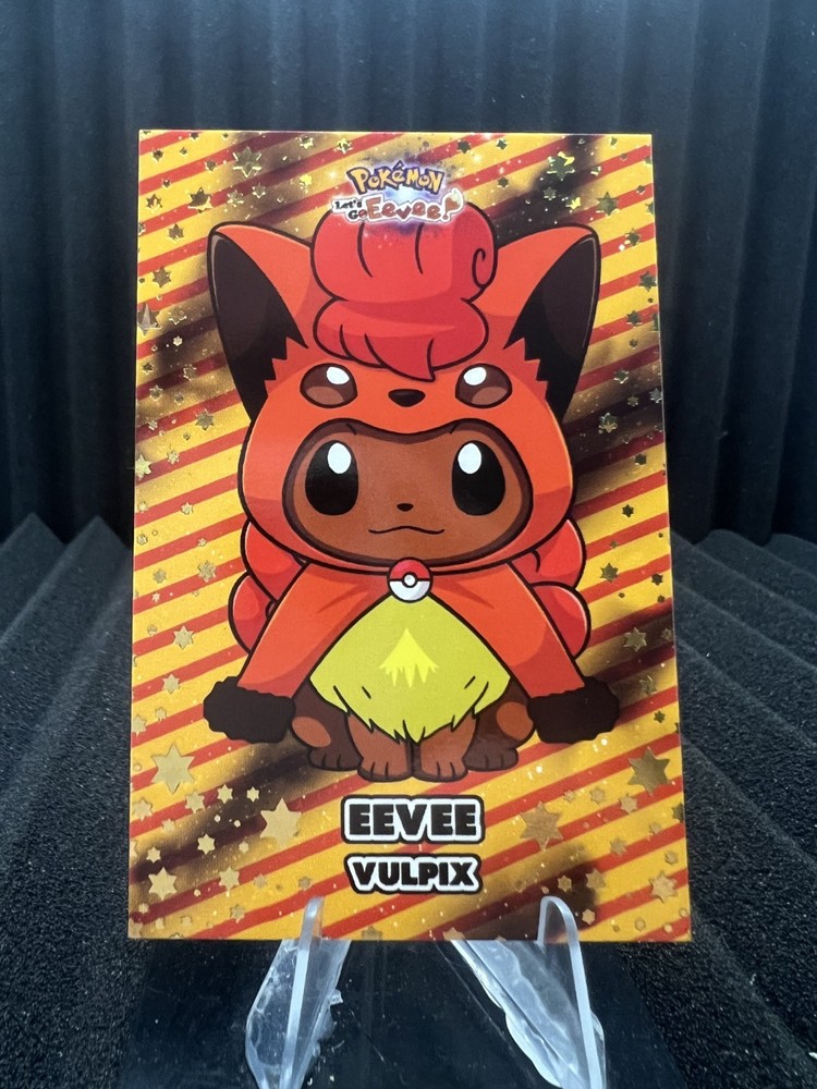 Eevee Vulpix Poncho - Gold Box Hit Holo - Let's Go Eevee Database - Pokemon Card