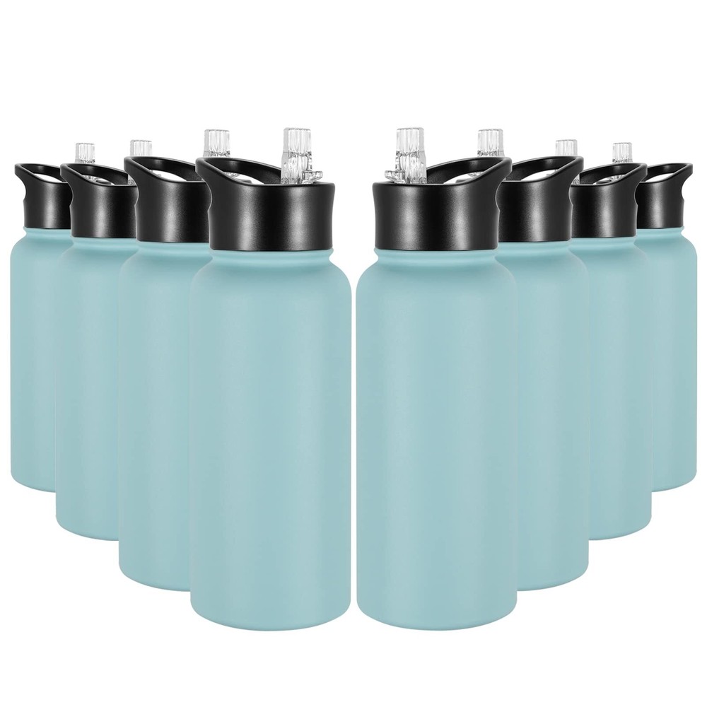 32 oz Insulated Water Bottle Bulk 8 Pack, Stainless Steel Sports Water Bottle...
