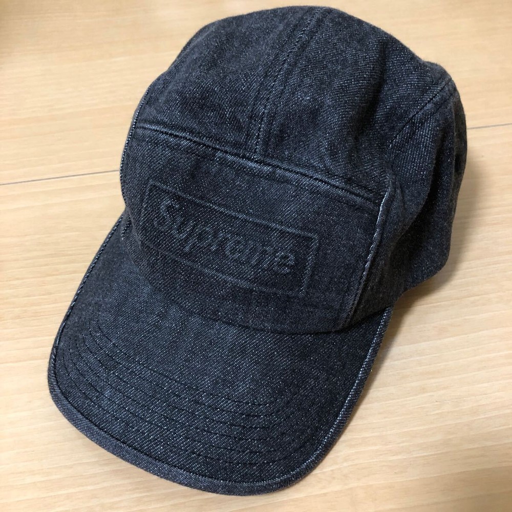 Supreme 20SS Embossed Denim Camp Cap Black