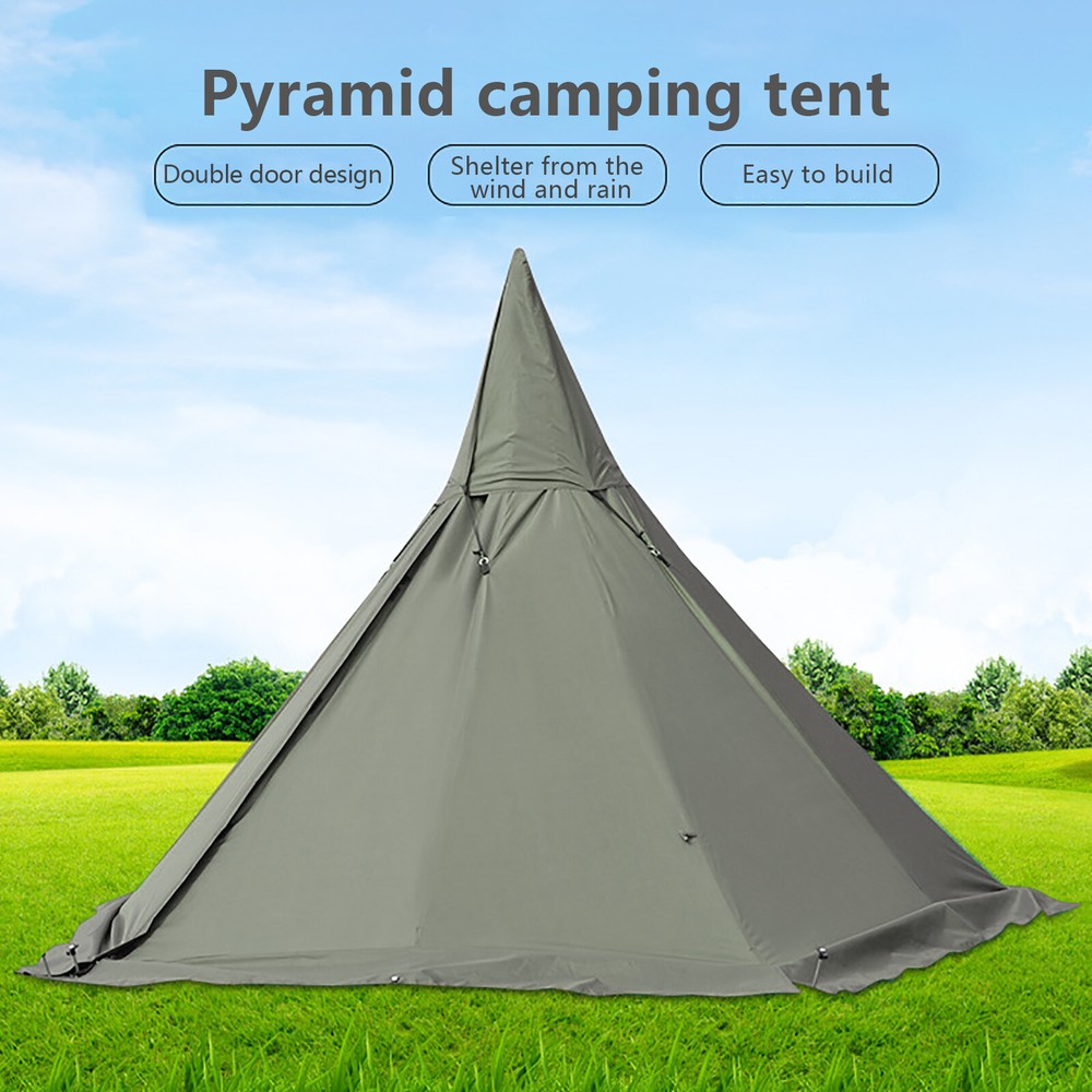 Outdoor Camping Tent Teepee Tent 4 Season 2 Doors Hike Waterproof Tent Reathable