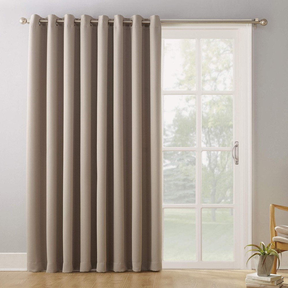 Sun Zero Easton Blackout Grommet Sliding Door Curtain Panel Extra Wide