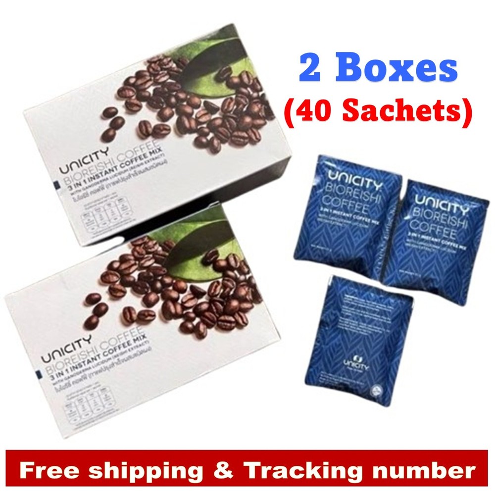 Unicity Bio Reishi Coffee Mix 2 Boxes Low Fat Arabica Cream