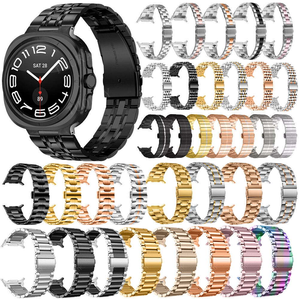 For Samsung Galaxy Watch Ultra 47mm Luxury Stainless Steel Metal Strap Wristband