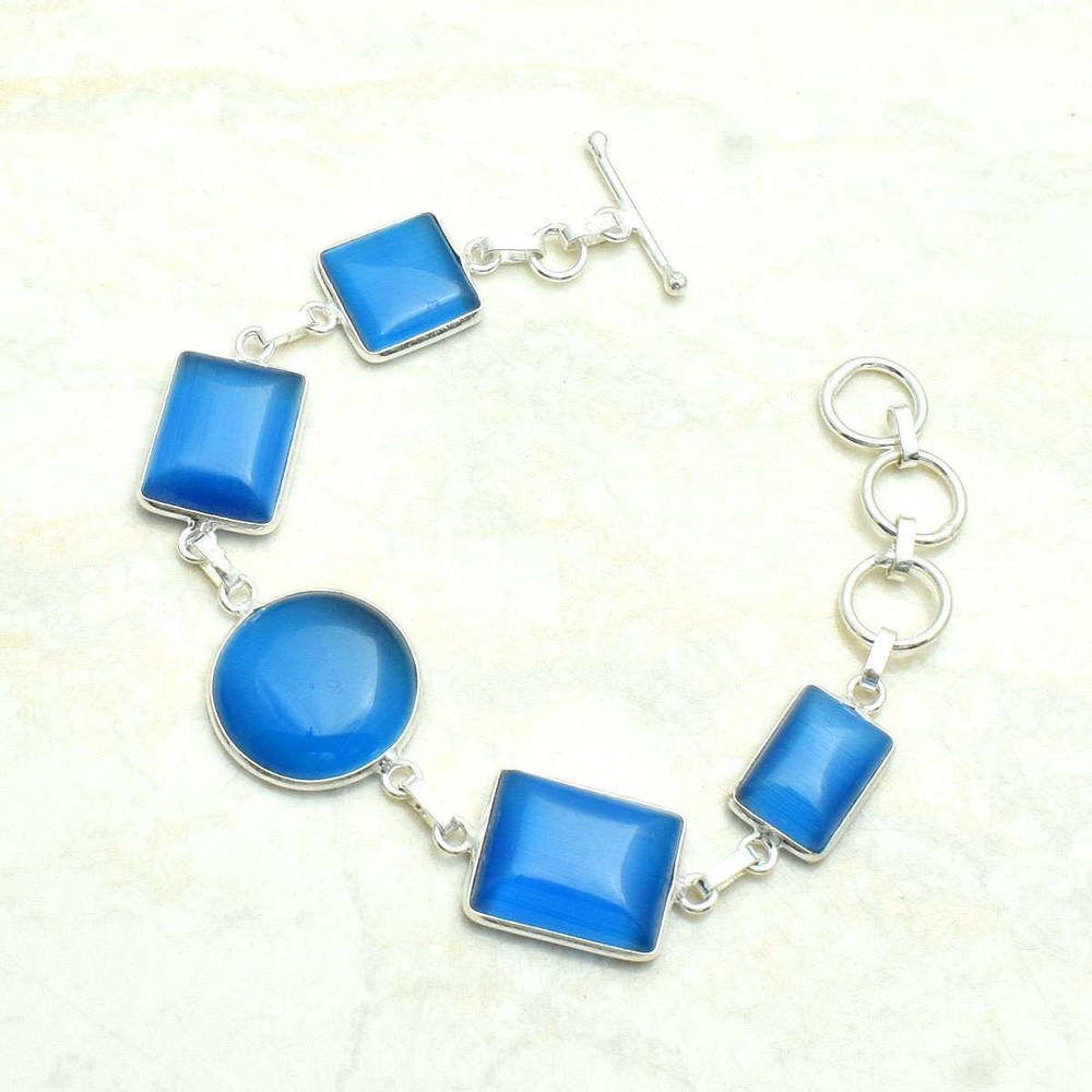 Cat Eye Gemstone Ethnic Handmade Bracelet Jewelry 15 Gms Gift For Her AB 62451