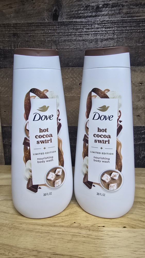 RARE Dove Limited Edition Holiday Treats Body Wash - Hot Cocoa Swirl-2 PACK