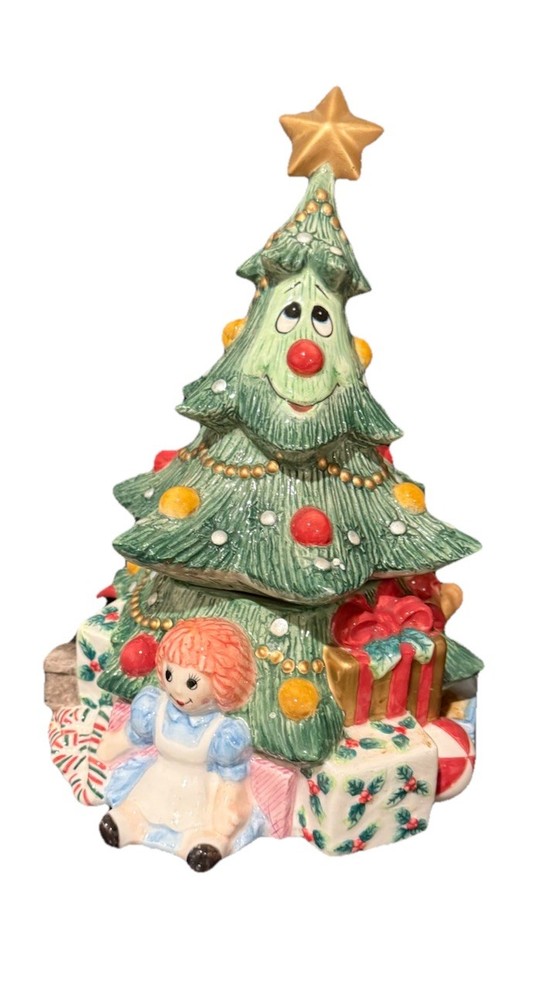 Fitz and Floyd Wee Christmas Tree Cookie Jar Holiday Collection  