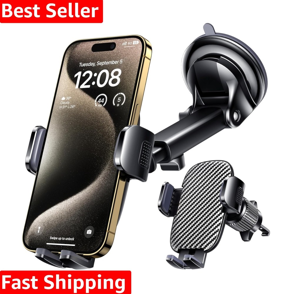 Car Phone Holder Mount Phone Mount for Car Windshield Dashboard Air Vent Univ...