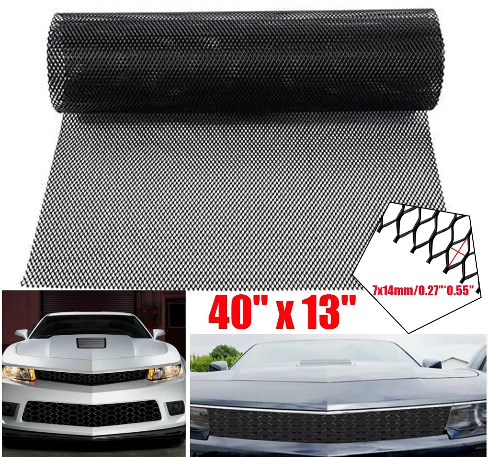 40x13Inch Car Black Front Grille Mesh Net Sheet Aluminum Auto Grill Universal US