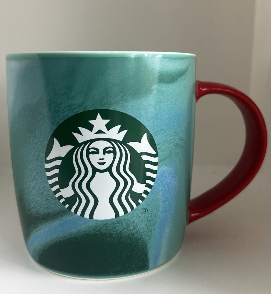 STARBUCKS 2024 Green Ceramic Coffee Mug Holiday Cup 11 Fl oz 325ml