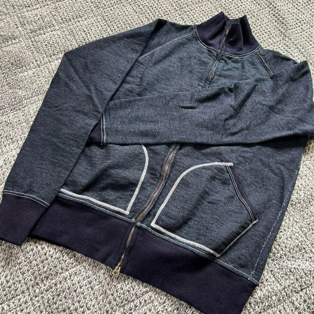 Samurai Jeans Indigo Zip-Up Sweatshirt Size L Limited Japan