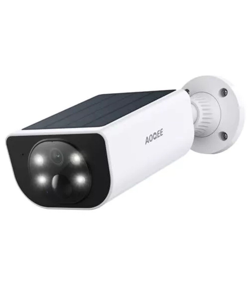 2K Solar Security Camera Wireless Outdoor WiFi 2.4GHz Home Surveillance with Continuous Recording