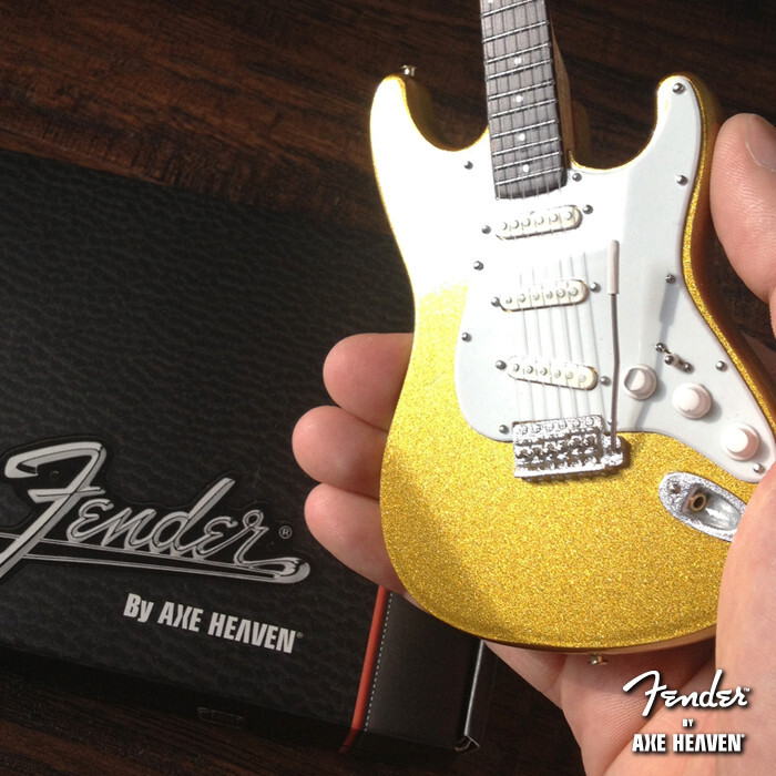 Classic Gold Strat Fender Mini Guitar by AXE HEAVEN