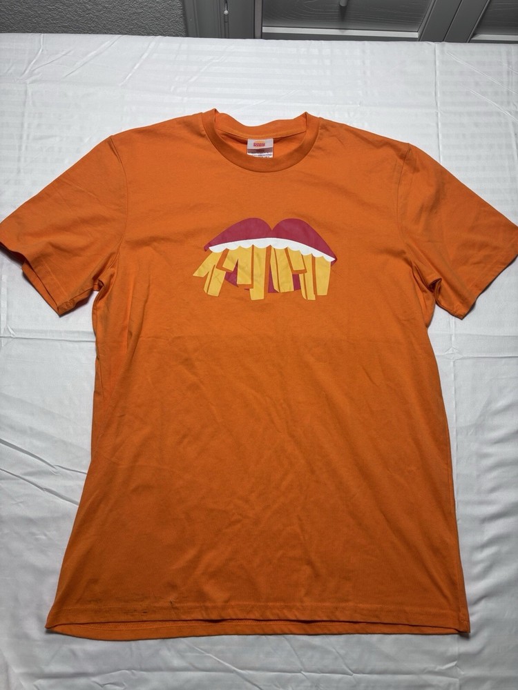 Burger King French Fries Mouth Graphic T-Shirt Employee Uniform Size Large  