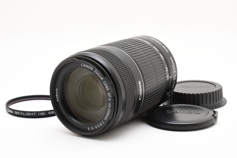 Canon EF-S 55-250mm f4-5.6 IS II Telephoto Zoom Lens with Filter Excellent