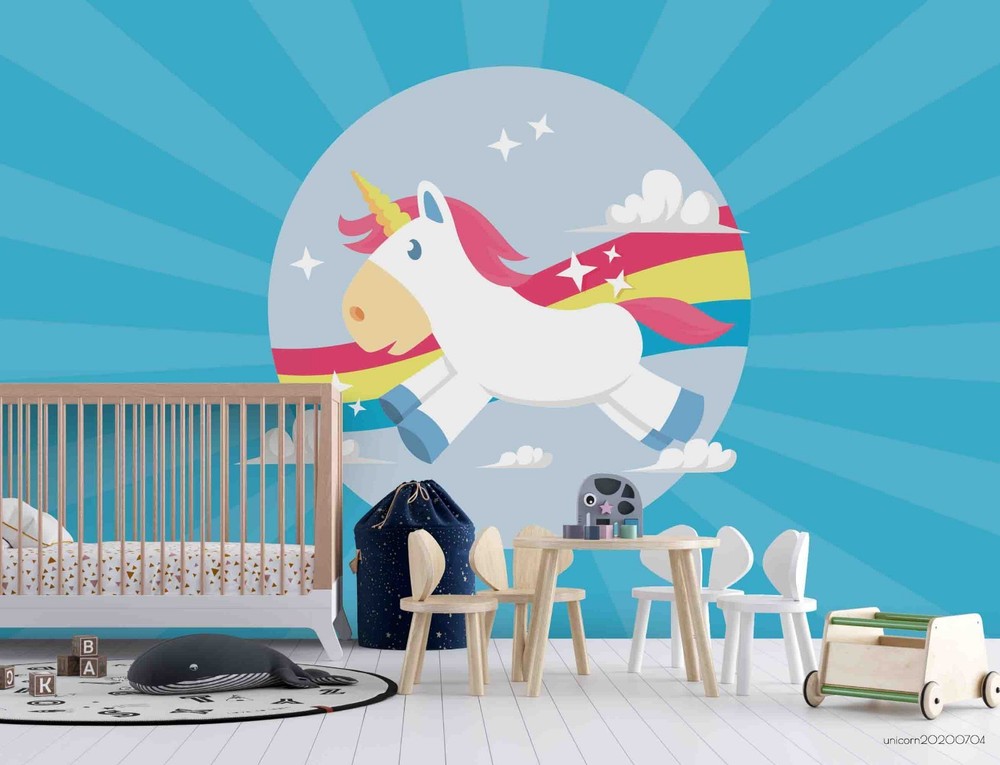 3D Unicorns Rainbow Illustration Wall Murals Wallpaper Murals Wall Sticker 8