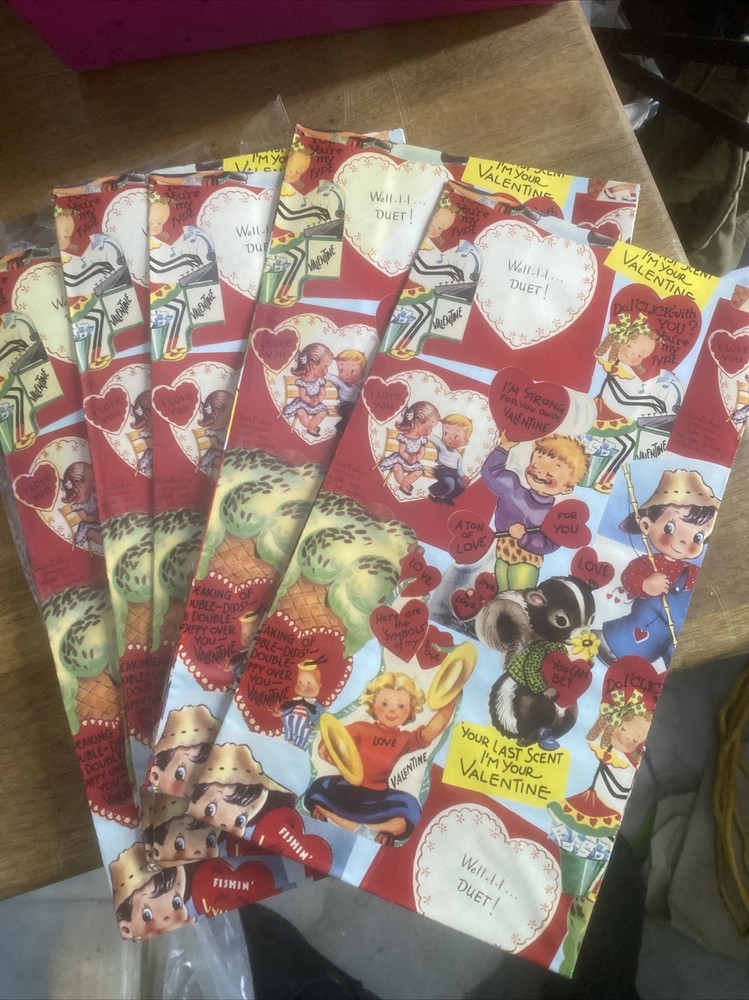 Vintage Valentines Day Gift Bags Package Of 6-image