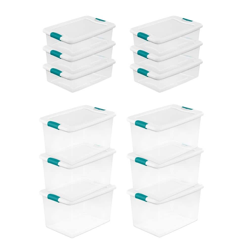64-Qt & 32-Qt Clear Plastic Stacking Containers 6-Pack Set