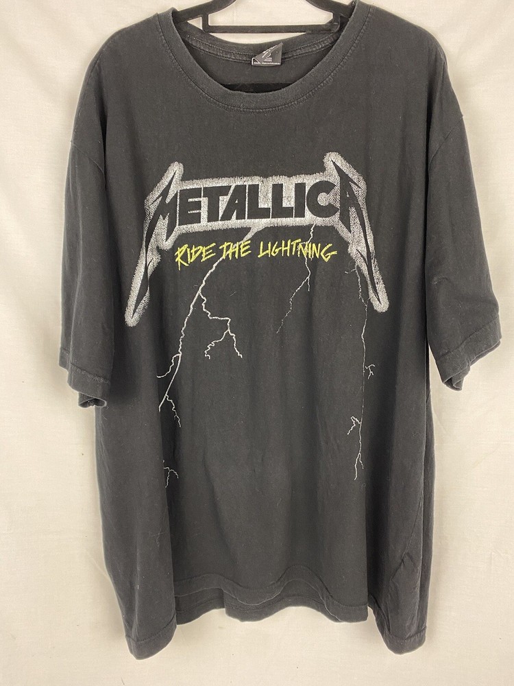 Metallica T Shirt Mens 3XL Black Ride The Lightning Logo Music Heavy Metal Band