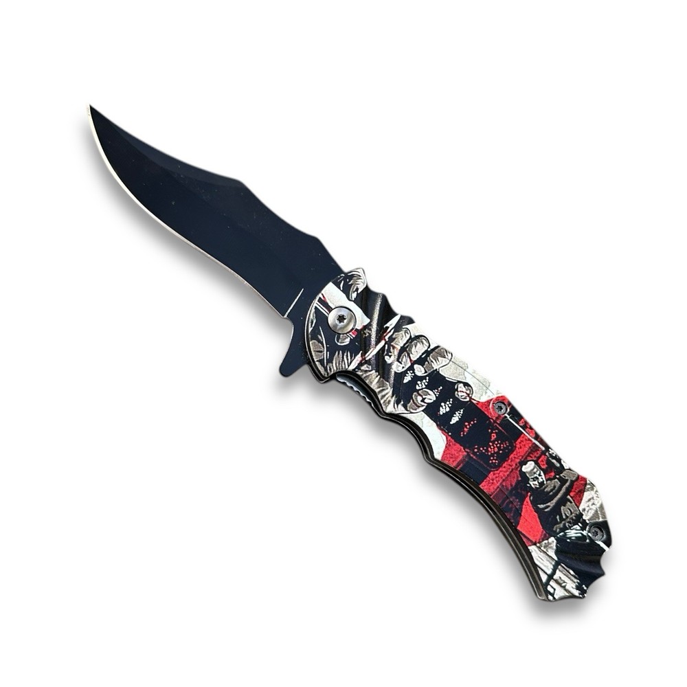 Patriot Skull Tactical Karambit Folding Knife Ultra Sharp Rescue Blade