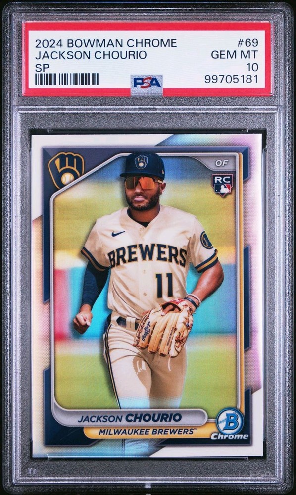 2024 Bowman Chrome Jackson Chourio RC SP PSA 10 Image Variation #69