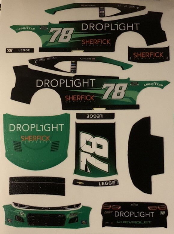 Custom 2025 Katherine Legge #78 DropLight 1/64 NASCAR Peel & Stick Decals