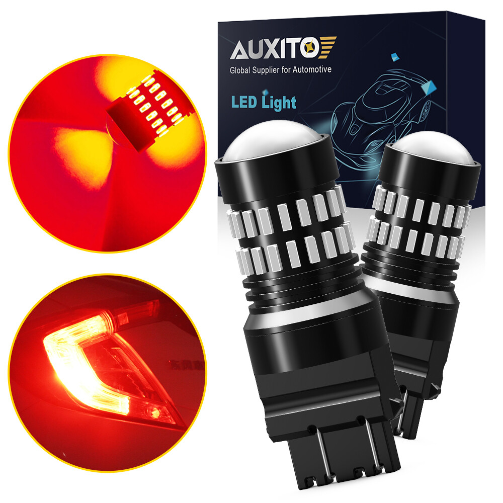 Red AUXITO 3157 LED Brake Strobe Flashing Blinking Parking Lights Tail Bulb Lamp