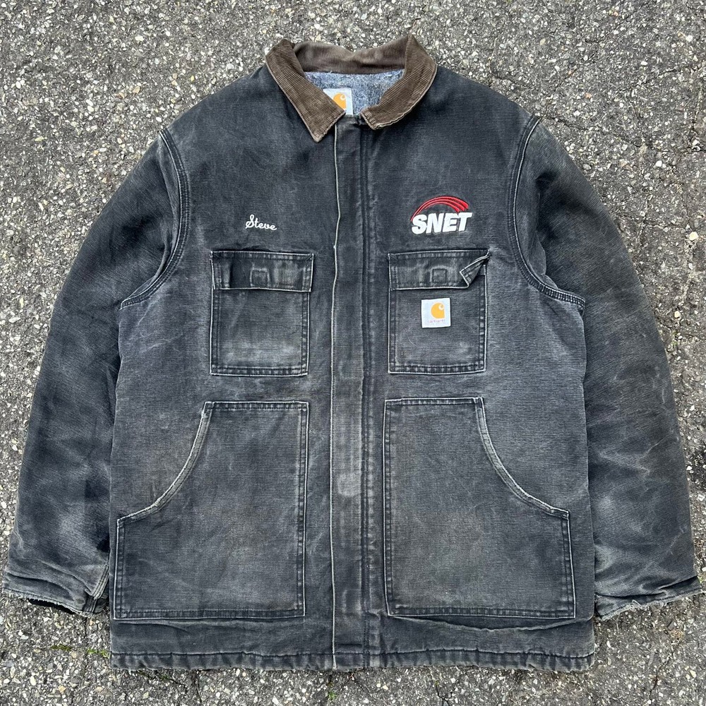 Vintage Carhartt Y2K Black Faded Arctic Workwear Jacket
