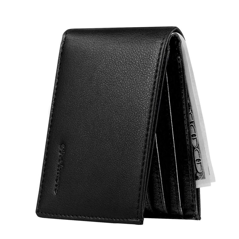 Slim RFID Blocking Front Pocket Wallet for Men with ID Window
