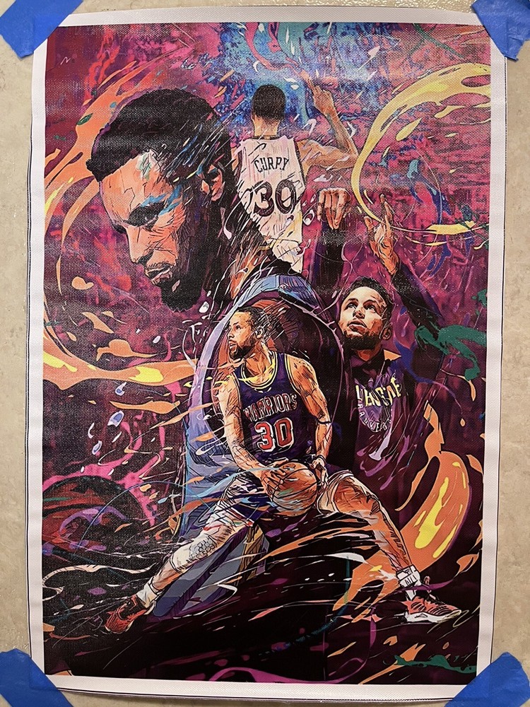 Stephen Curry Canvas Poster Wall Art ✅ NBA Basketball ✅ 12” x 18” Unframed ✅ New