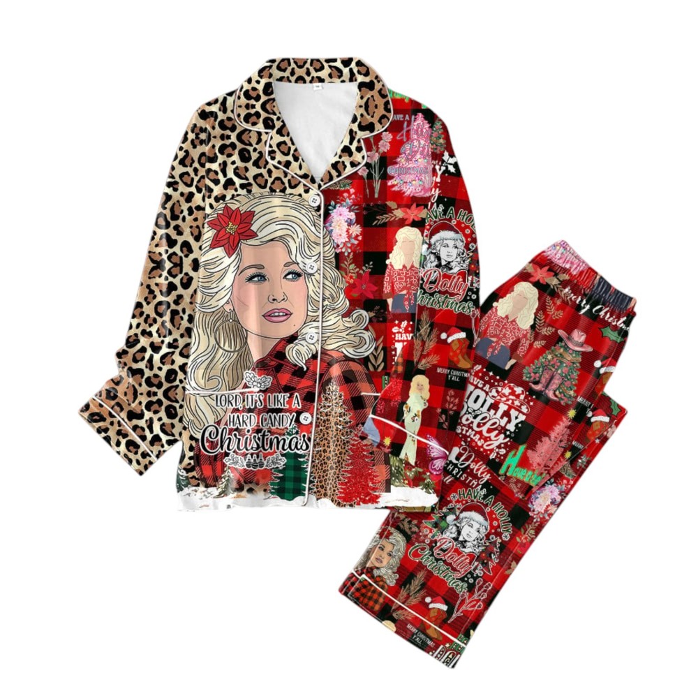 Dolly Parton Floral Button Down Pajama Set ANHNV 3117