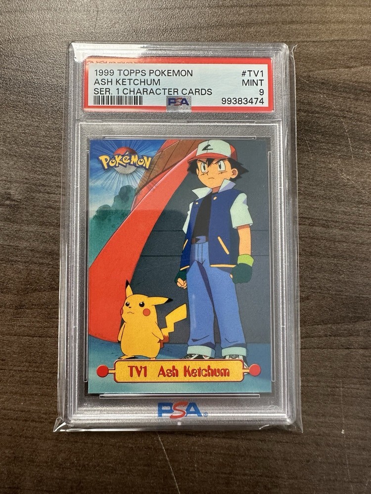 PSA Mint 9 Ash Ketchum #TV1 1999 Pokémon Topps T.V. Animation