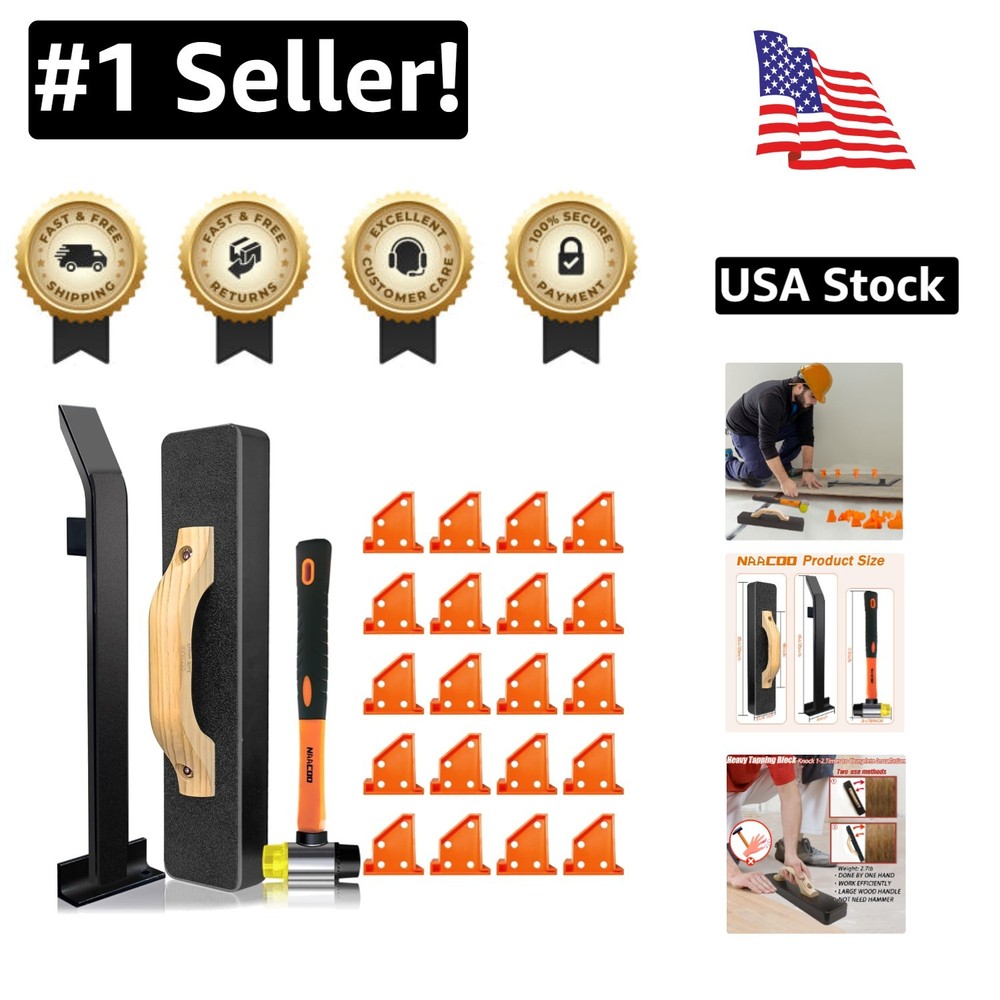 Heavy Duty 6-in-1 Flooring Installation Kit with Spacers Pull Bar Mallet