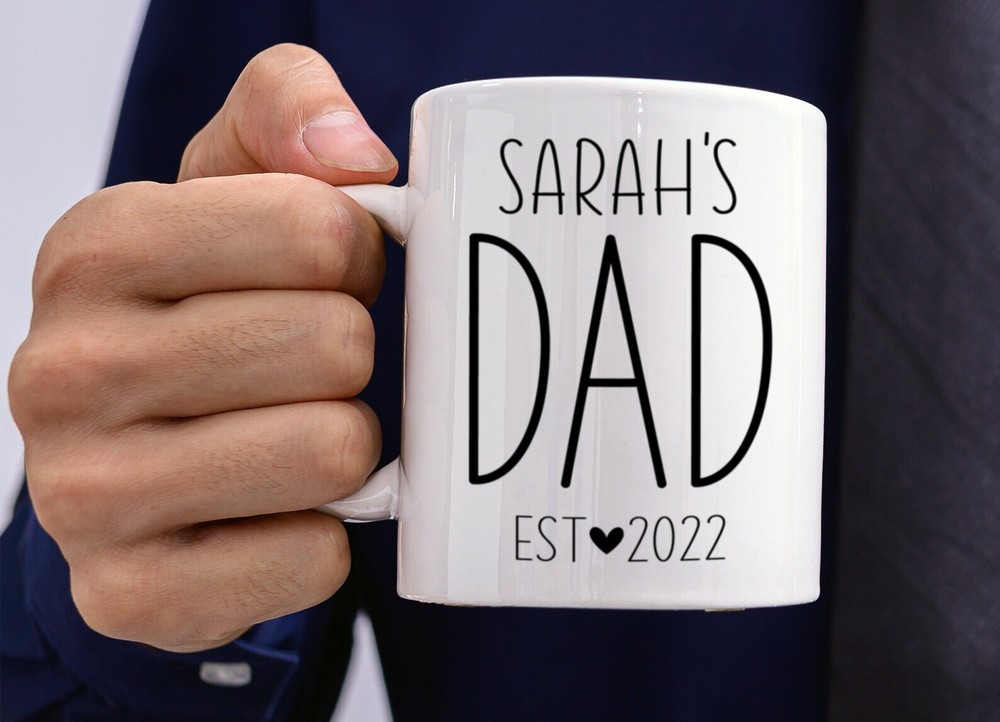 Uk Dad Est. 2022 Coffee Mug Personalized First Father's Day Gift New Parent Cup