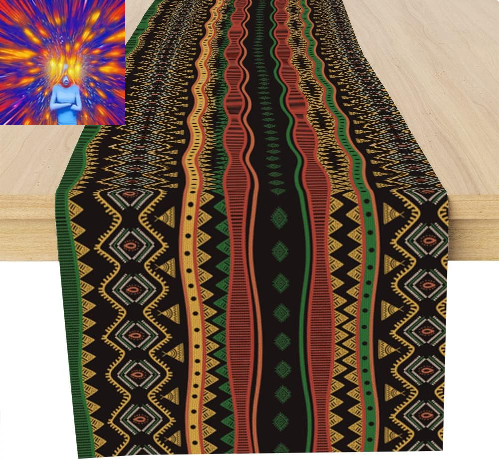 Traditional African Tribal Table Runner, African Table Runner Decor for Dinning