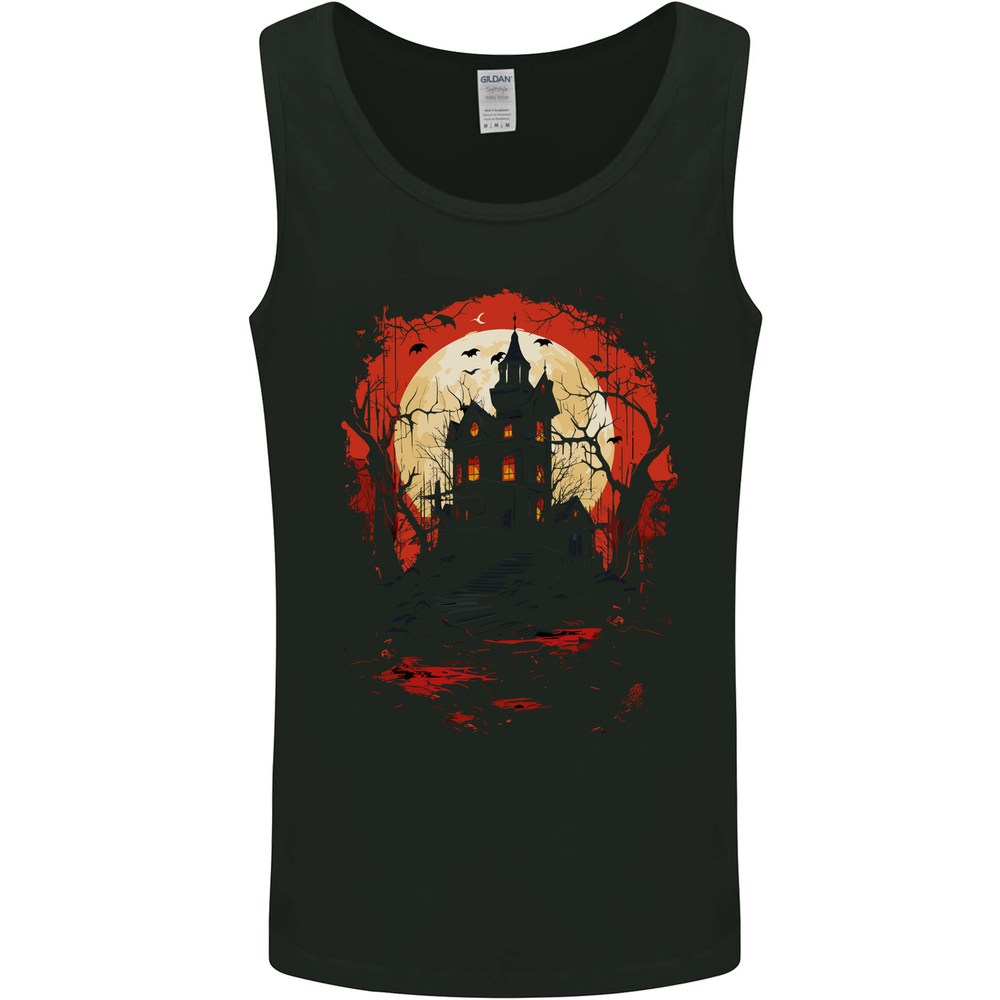 Haunted House Halloween Spooky Mens Vest Tank Top
