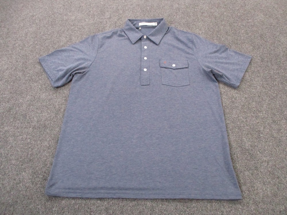 Criquet Shirt Mens L Blue Stretch Performance Golf Polo Active Sport Preppy